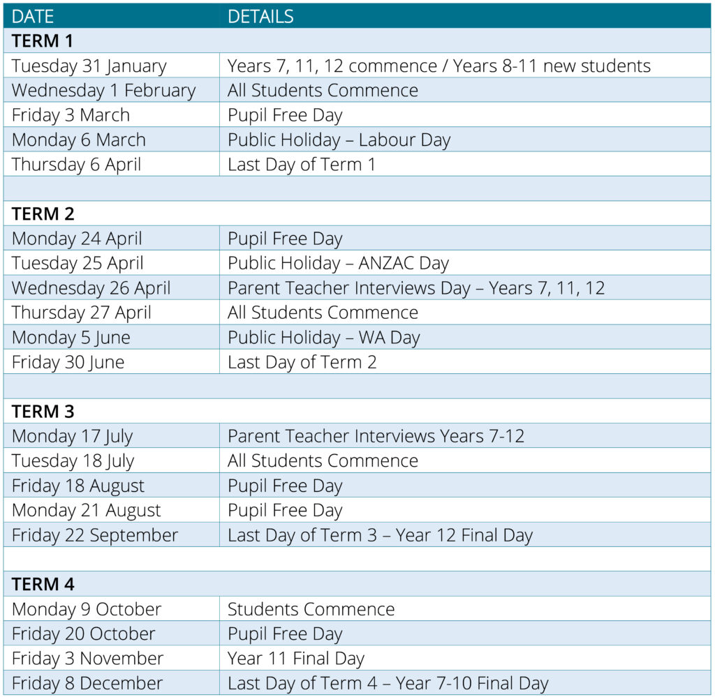 Term Dates – Emmanuel Catholic College